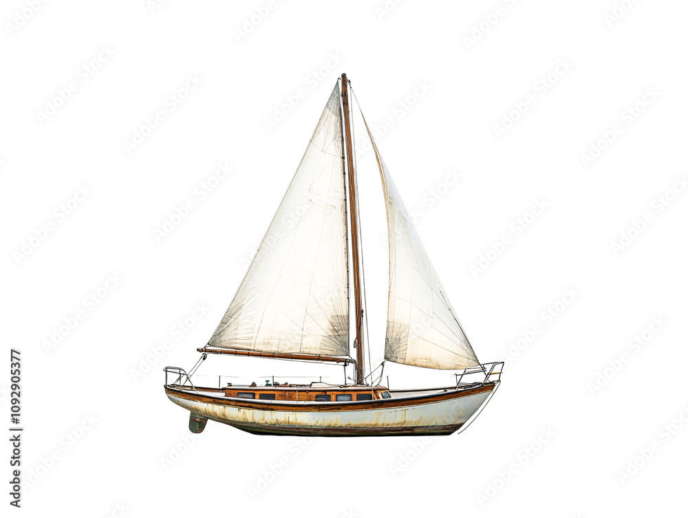 a sailboat with a white sail a sailboat with a white sail
