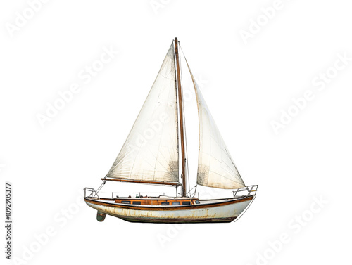 a sailboat with a white sail