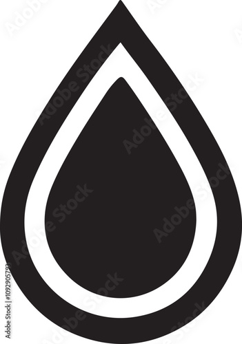 Raindrop Icon Vector Silhouette, Raindrop Vector Silhouette, Raindrop Line Art Illustration Drawing Vector Art