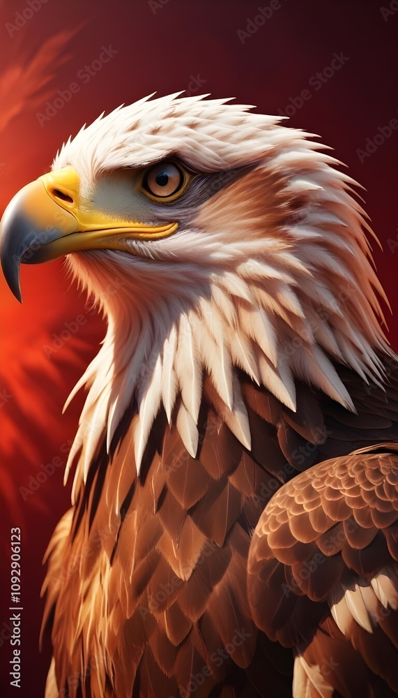 3d eagle rendering with open wings 3d eagle rendering with open wings