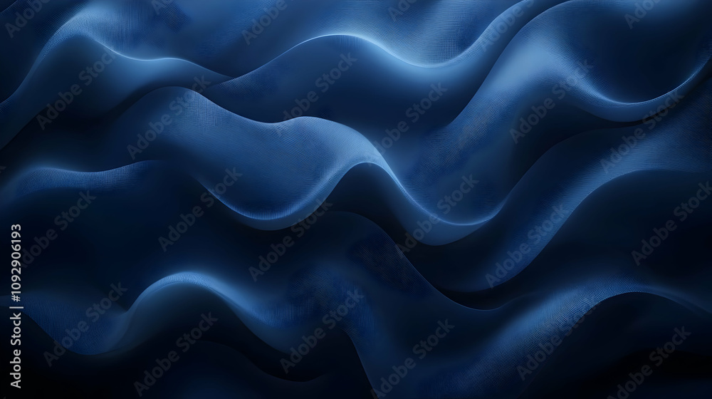 Deep Blue Waves: Abstract Fabric Texture, Seamless Design, Elegant Background, Smooth Curves, Rich Color, Soothing Hues, Dramatic Lighting, Textured Surface, Luxurious Feel, Modern Art Deep Blue Waves: Abstract Fabric Texture, Seamless Design, Elegant Background, Smooth Curves, Rich Color, Soothing Hues, Dramatic Lighting, Textured Surface, Luxurious Feel, Modern Art