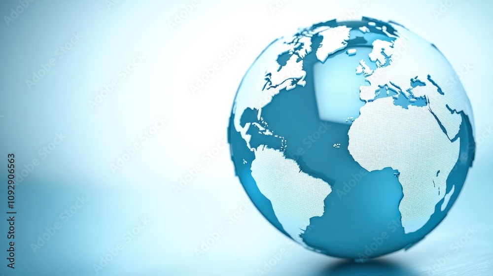 Blue globe illustration with a soft background. Blue globe illustration with a soft background.