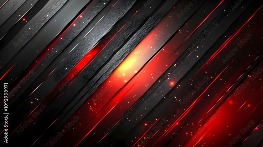 Red and Black Abstract Design: Sleek Lines & Glowing Sparks Background Red and Black Abstract Design: Sleek Lines & Glowing Sparks Background