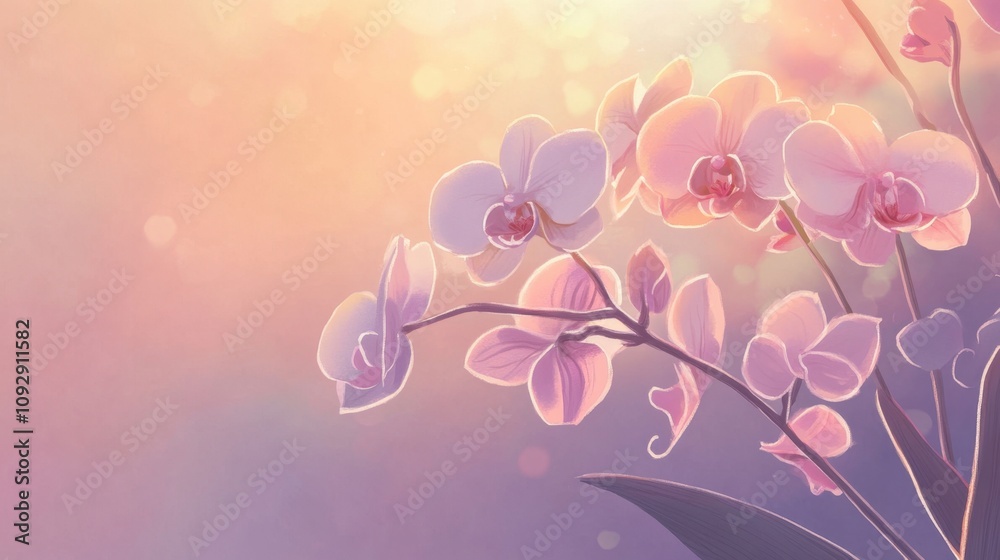 Delicate Orchids Blooming in Soft Pastel Tones with a Dreamy Background Perfect for Artistic Decor and Nature-Inspired Themes Delicate Orchids Blooming in Soft Pastel Tones with a Dreamy Background Perfect for Artistic Decor and Nature-Inspired Themes