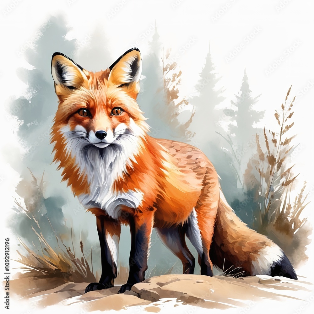 Obraz premium Stylized fox head in vector format, detailed yet simple, perfect for creative projects on a transparent backdrop.