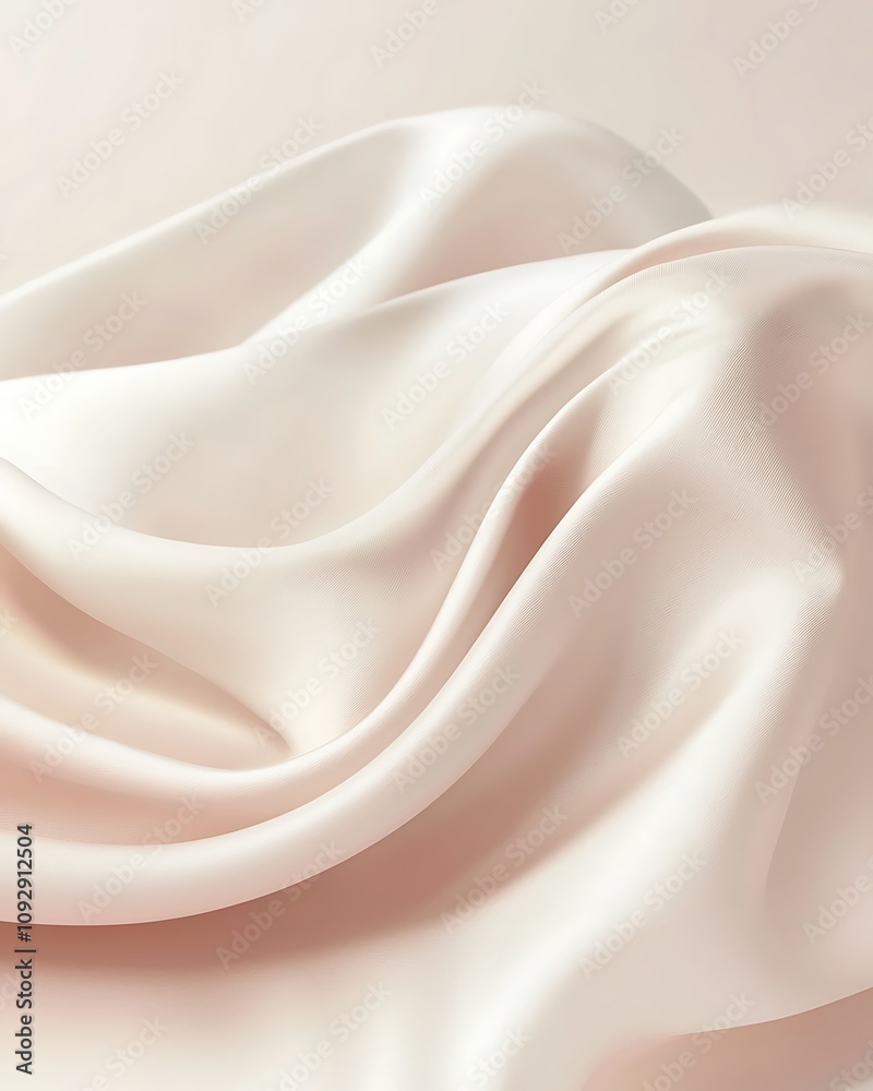 A soft, flowing fabric in light shades, showcasing delicate textures and gentle curves, ideal for fashion and interior design. A soft, flowing fabric in light shades, showcasing delicate textures and gentle curves, ideal for fashion and interior design.