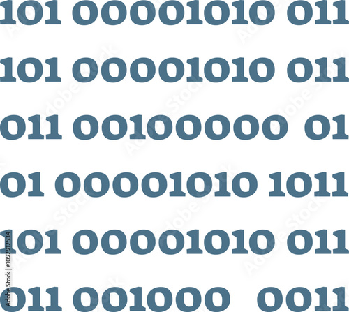 Rows of binary code representing digital data and computing concepts.