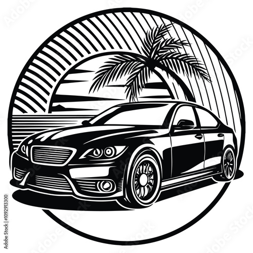 Car silhouette design vector for t-shirt and logo.