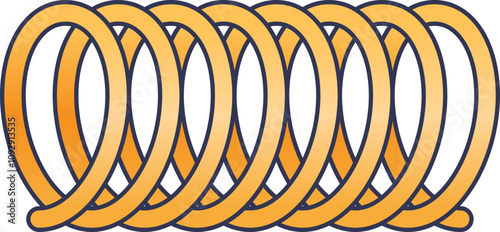 Illustration of a golden coil symbolizing energy and connectivity.