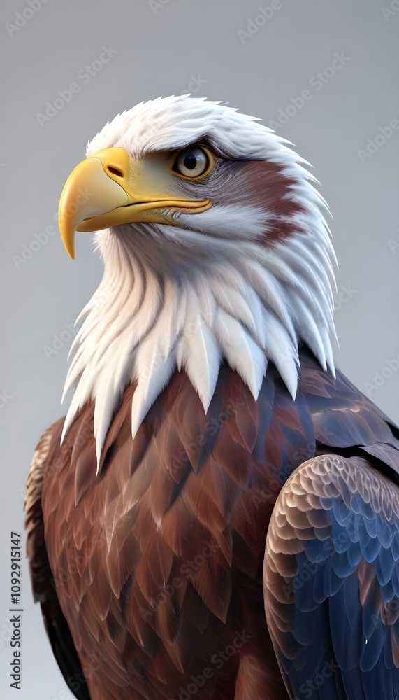 3d eagle rendering with open wings 3d eagle rendering with open wings