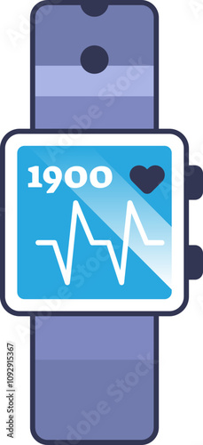 Illustration of a fitness tracker showing steps and heart rate, symbolizing health monitoring.