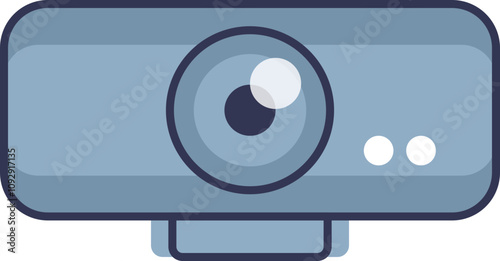 Illustration of a camera lens, symbolizing holographic projection technology.