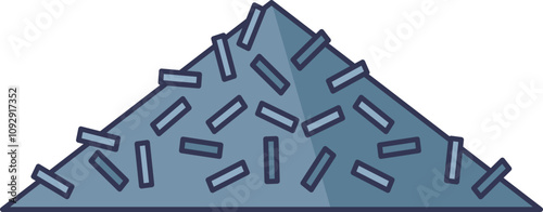 Illustration of iron filings in a pile, symbolizing magnetism and science.