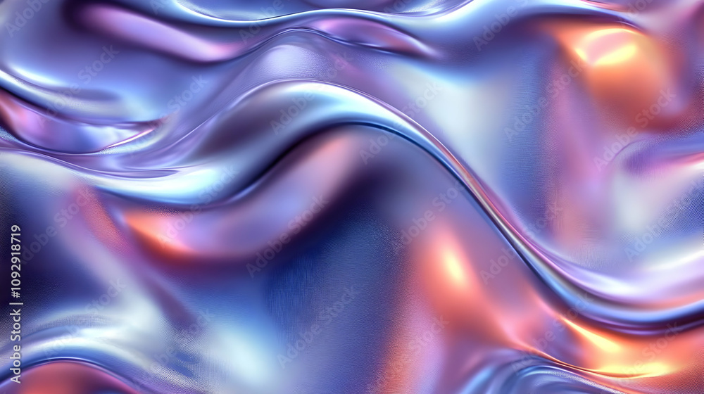 Fototapeta premium Fluid Iridescent Waves: Abstract Art Background, Shimmering Texture, Pastel Colors, Digital Design, Visual Effects, Dynamic Motion, Gradient Hues, Smooth Surface, 3D Rendering, Colorful Swirls