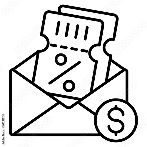 Discount Ticket icon element for design