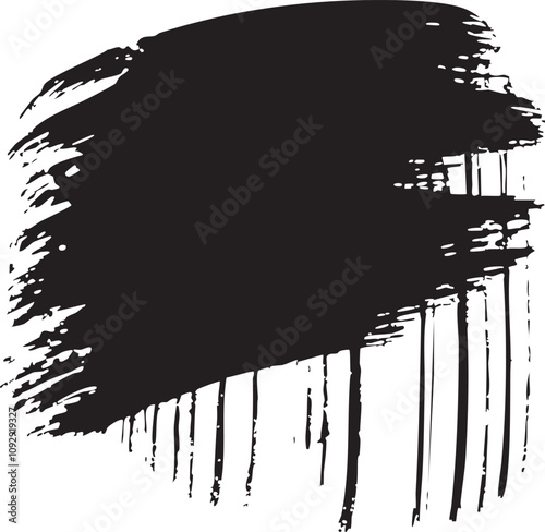 Black brush stroke wet paint vector EPS, printable vector illustration, high resolution, 4k quality vector