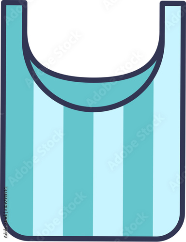 Illustration of a single-use plastic bag symbolizing environmental impact.