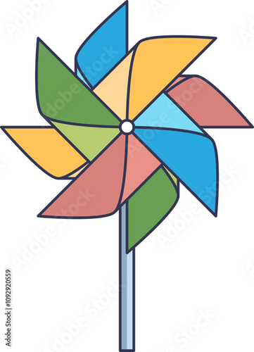 Colorful pinwheel symbolizing change and movement.