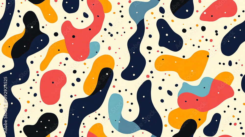 Modern spots seamless pattern, multicolor abstract design Modern spots seamless pattern, multicolor abstract design