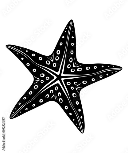 starfish silhouette vector illustration