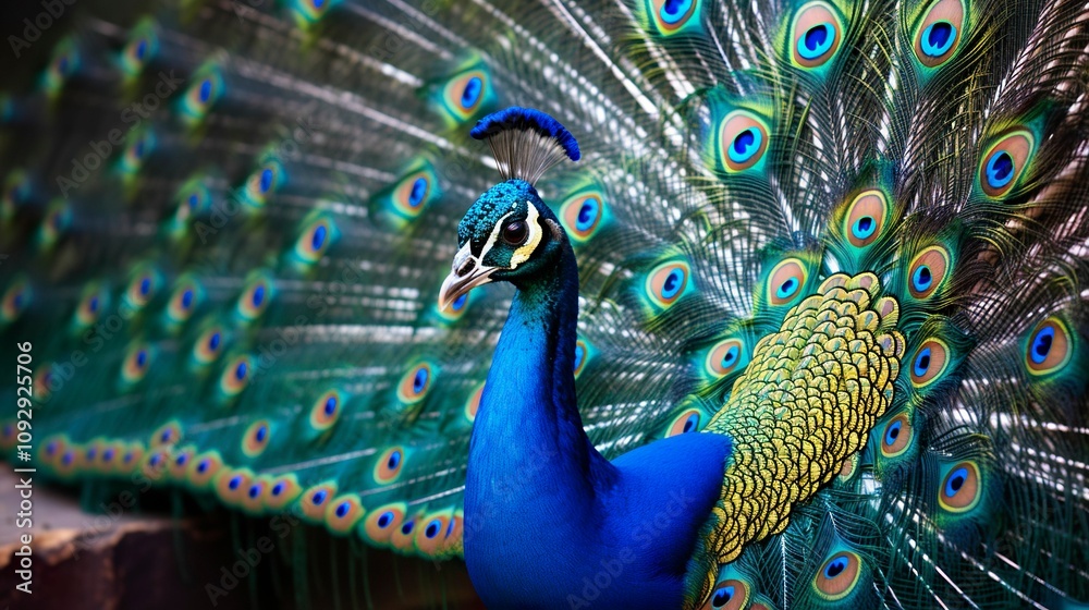 Obraz premium A photo of a regal peacock
