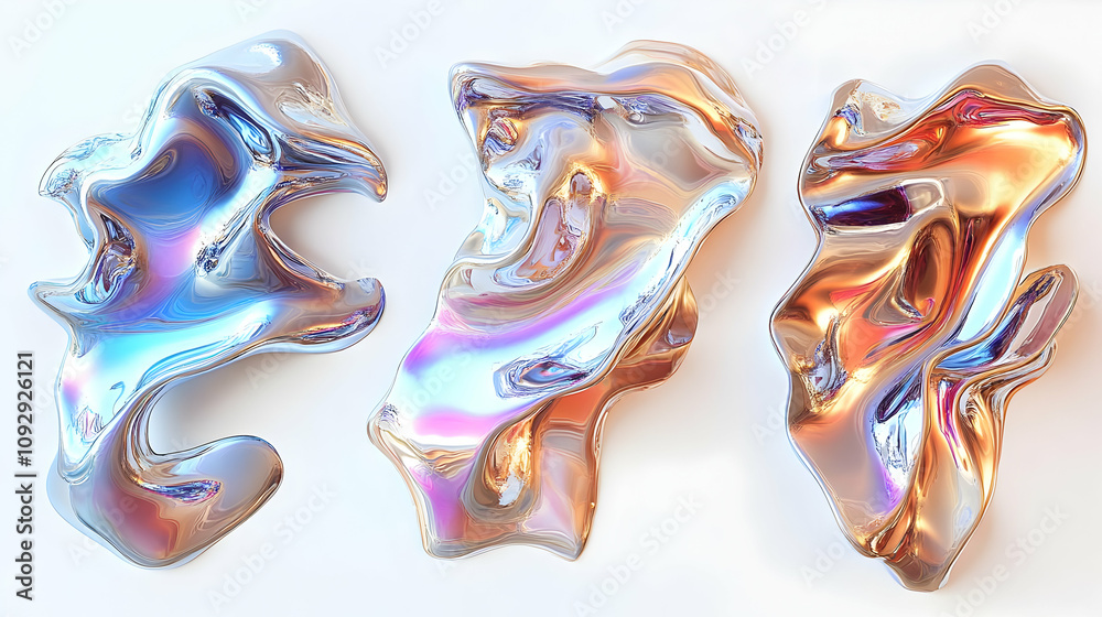 Liquid Metal Abstract Art: Iridescent Forms Flow Dynamically Liquid Metal Abstract Art: Iridescent Forms Flow Dynamically