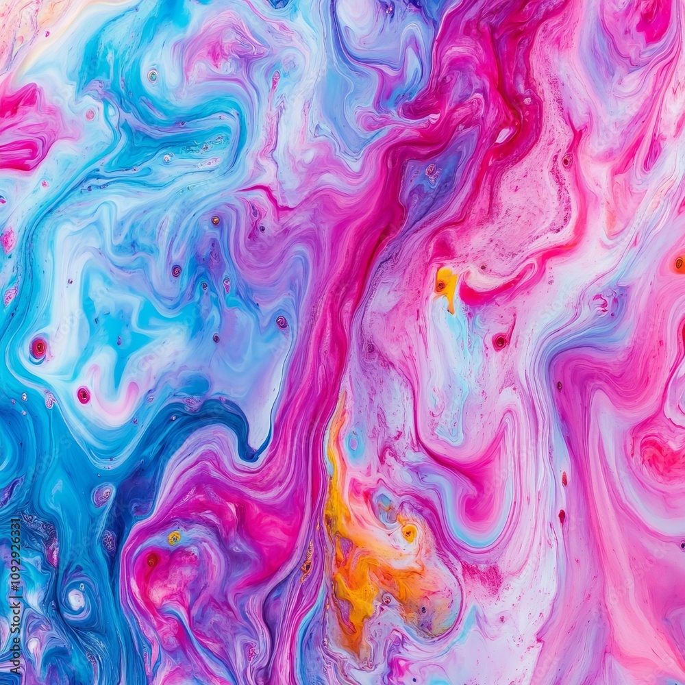 Abstract swirling pink, blue, and white paint. Abstract swirling pink, blue, and white paint.