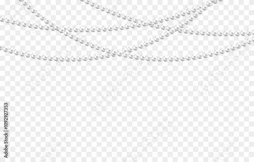 Vector pearl beads png. Luxurious pearl necklace. Strings of pearls png.