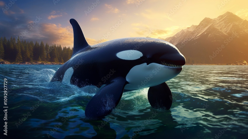 Obraz premium A photo of a powerful orca