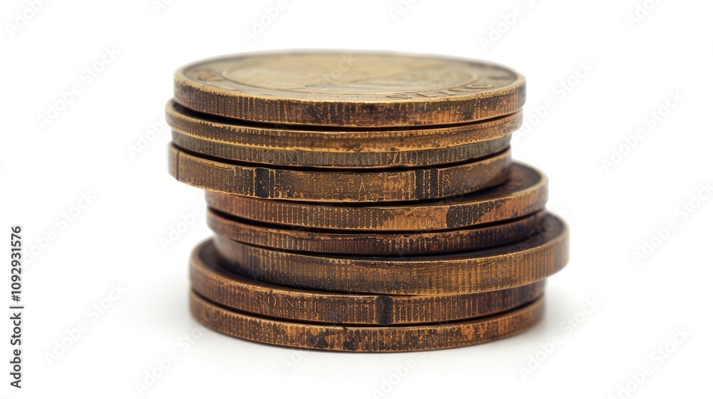 Gold coin concept stacked on white background. Gold coin concept stacked on white background.