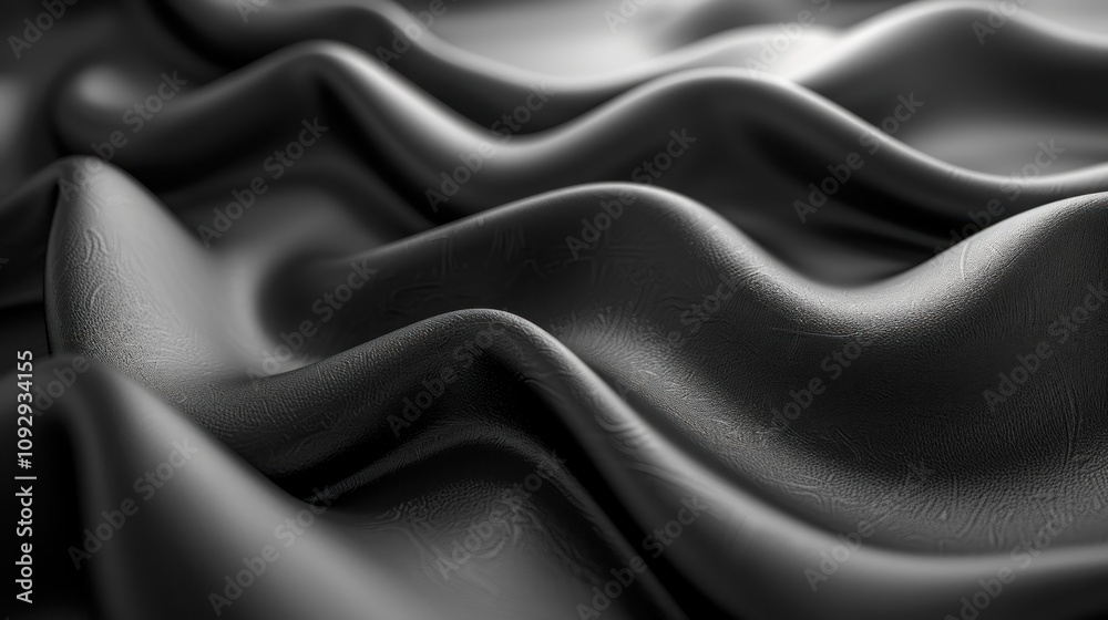 Obraz premium Abstract Black Wavy Fabric Texture