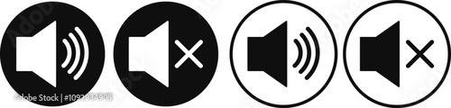 Set of no sound, No speaker icon. Sound Icons. speaker mute icon sign. Volume Off symbol. Silent mode icons
