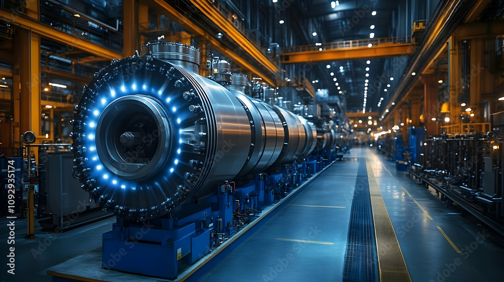 Obraz premium Industrial Machine: Advanced Technology in Factory Setting