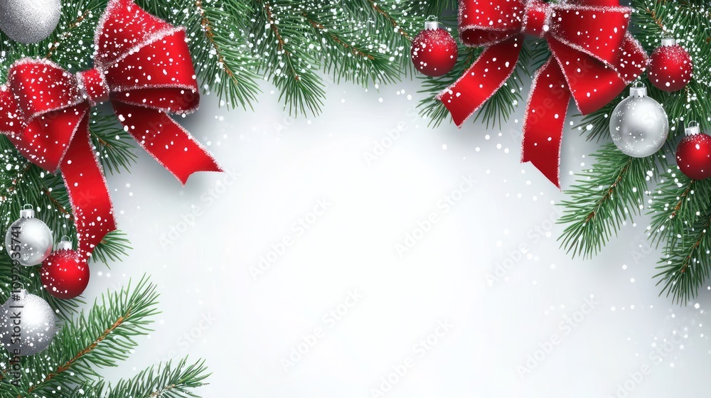 Realistic Christmas wreath made of fresh pine Realistic Christmas wreath made of fresh pine