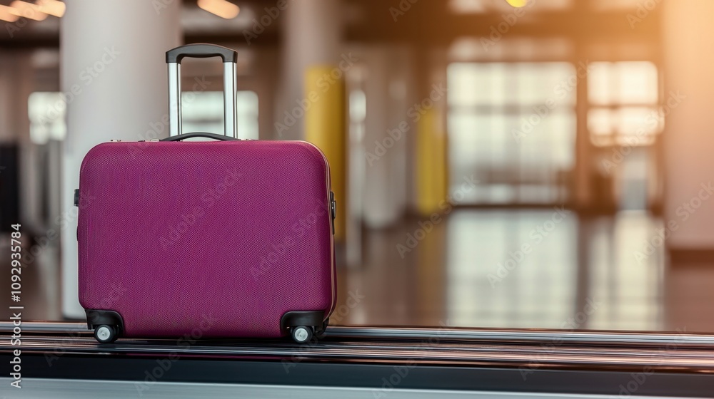 Luggage on airport conveyor belt concept. Luggage waiting on a conveyor belt in an airport terminal Luggage on airport conveyor belt concept. Luggage waiting on a conveyor belt in an airport terminal