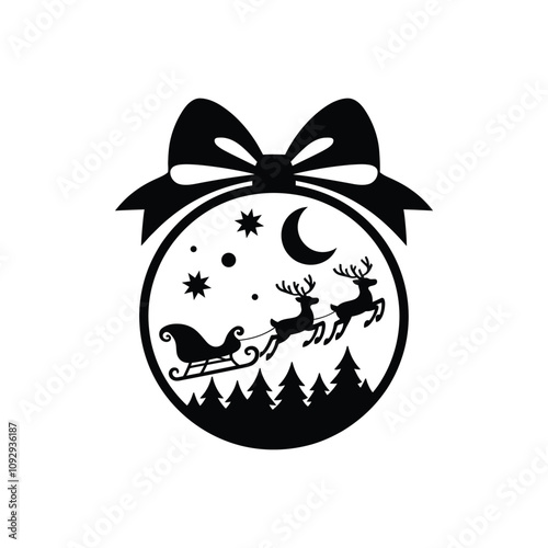 Silhouette Christmas Santa Claus Vector