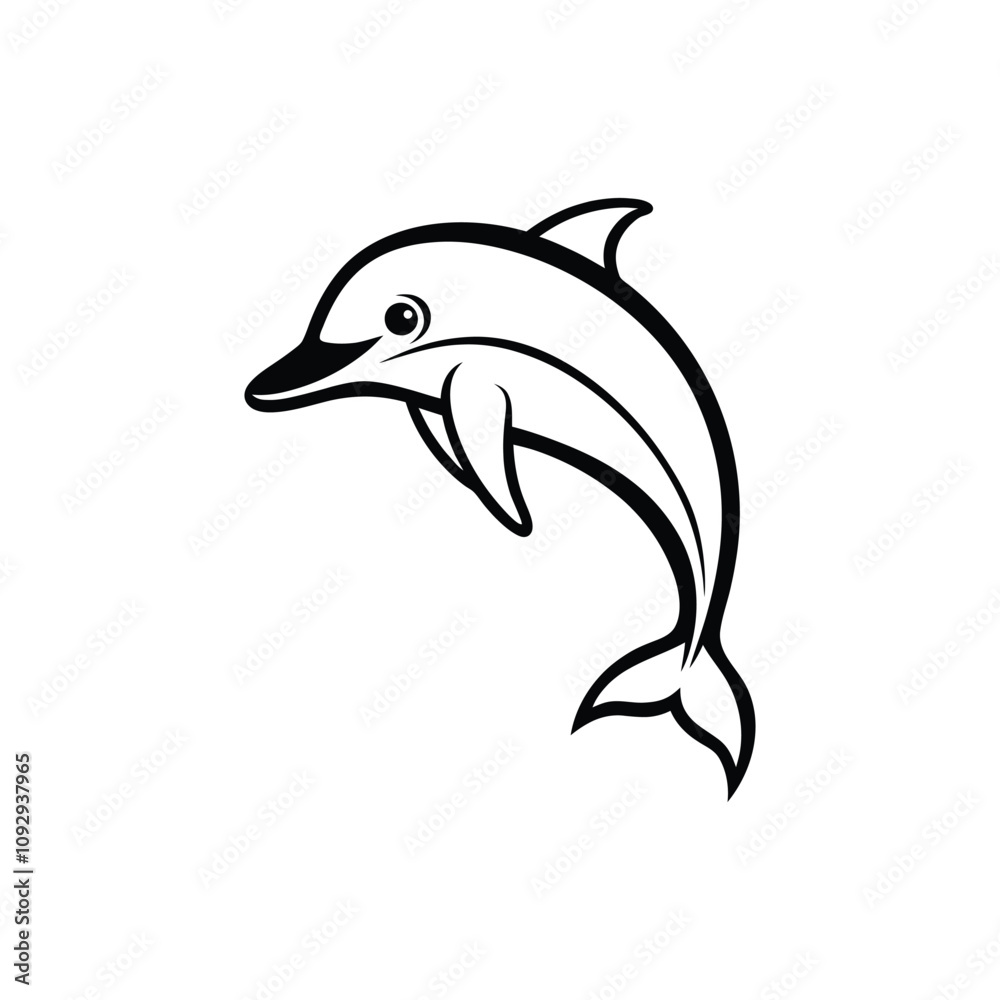 Dolphin fish Outline silhouette vector illustration Dolphin fish Outline silhouette vector illustration