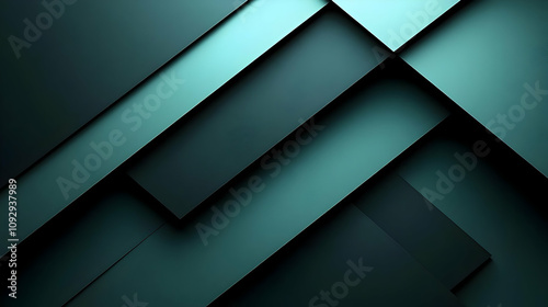 Abstract Teal Geometric Shapes Design, Modern Background Textures & Layered Pattern