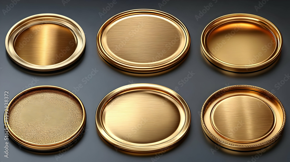 Gold Circular Plates: Textures & Designs for Decoration