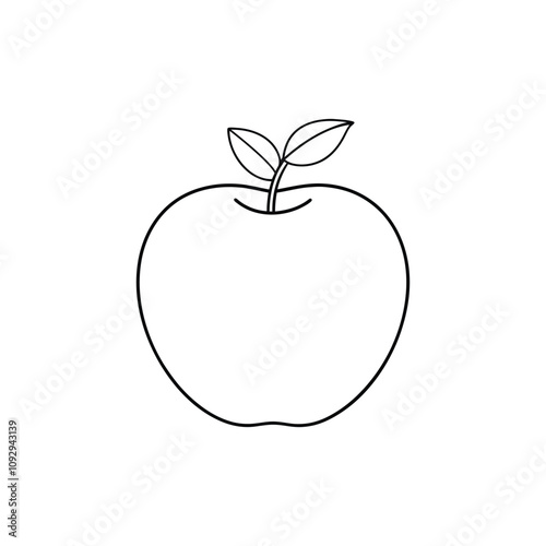 art vector of a apple with a small leaf photo