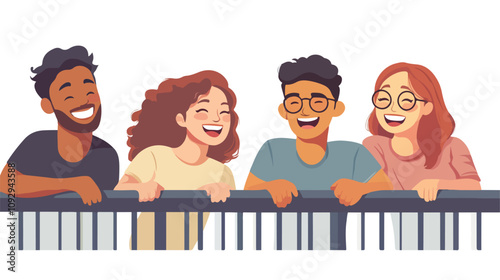 Diverse Group of Multiracial Male and Female Friends Hanging Out Together in a Joyful Gathering