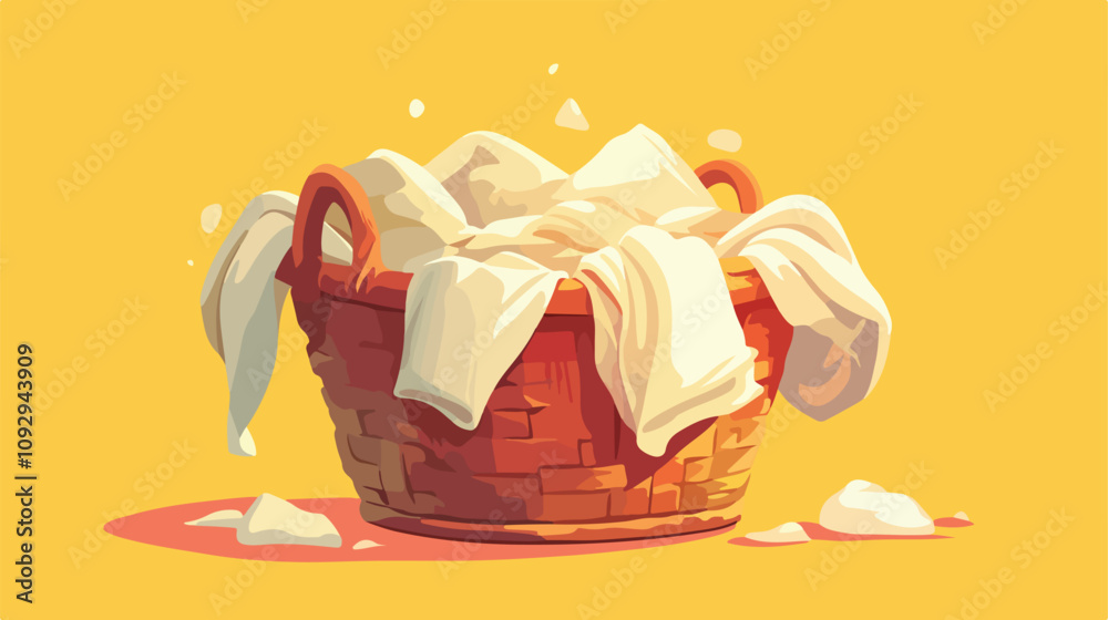 Laundry Wicker Basket Linen Concept: Dirty and Clean Laundry Wicker Basket Linen Concept: Dirty and Clean