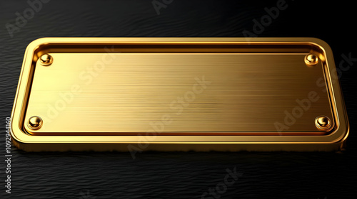 Wallpaper Mural Realistic 3d Gold Metal name plate Torontodigital.ca