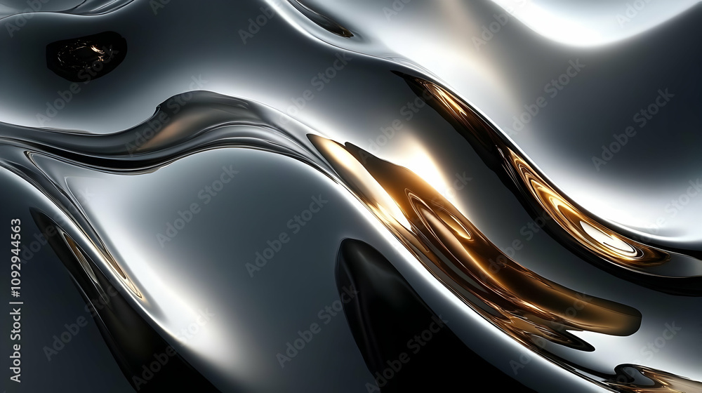 Liquid Metal: Abstract Waves Flowing Gracefully Liquid Metal: Abstract Waves Flowing Gracefully