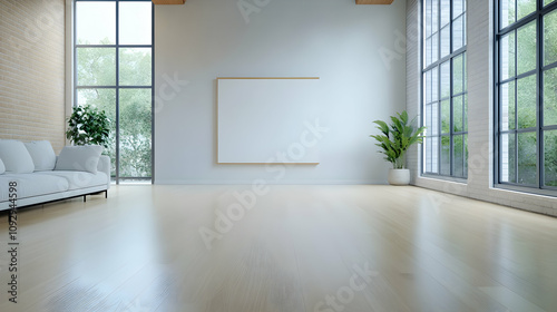 Living room interior in loft, industrial style