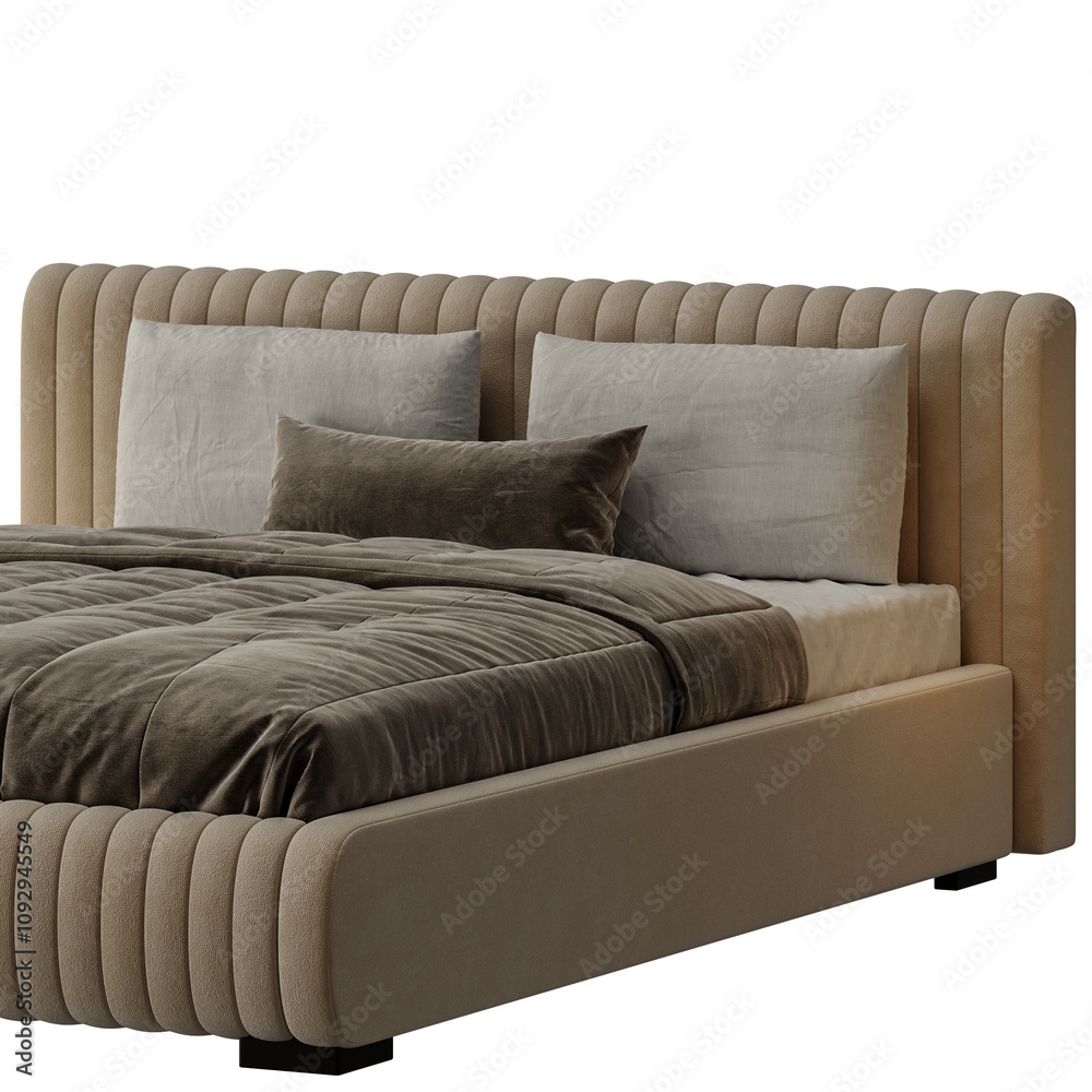 A bed with pillows and a blanket on it A bed with pillows and a blanket on it