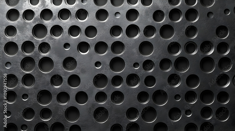 Metal Sheet with Circular Holes: Abstract Texture Background Design Metal Sheet with Circular Holes: Abstract Texture Background Design