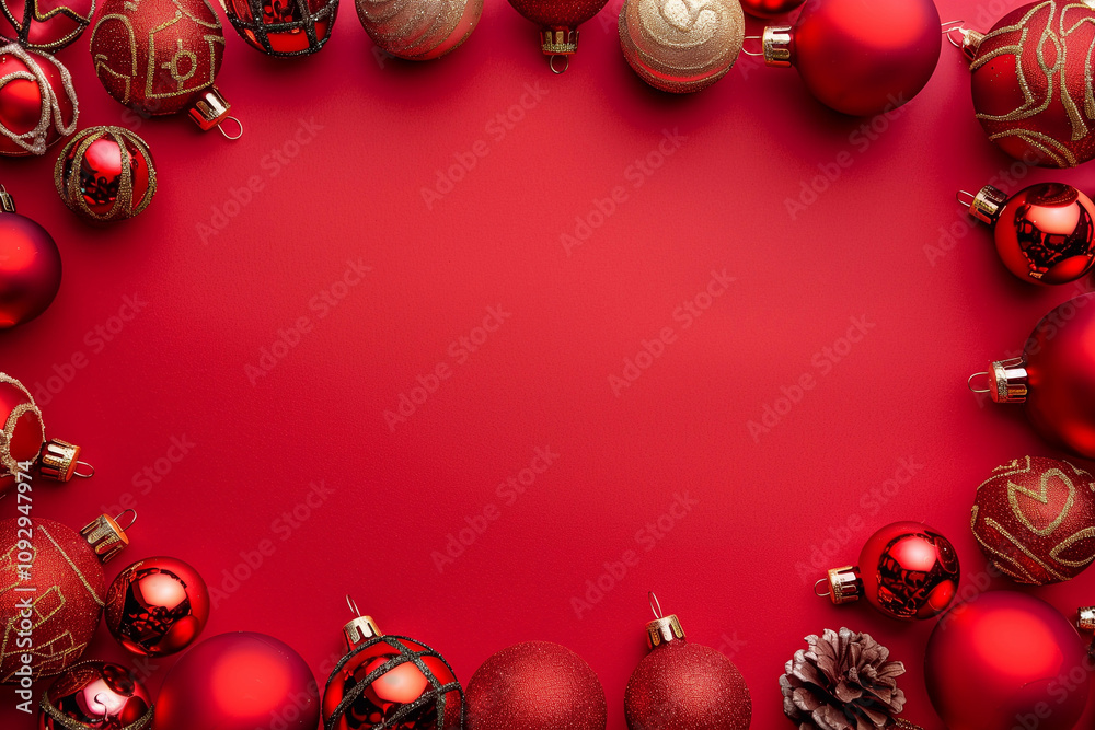 frame of Christmas decorations