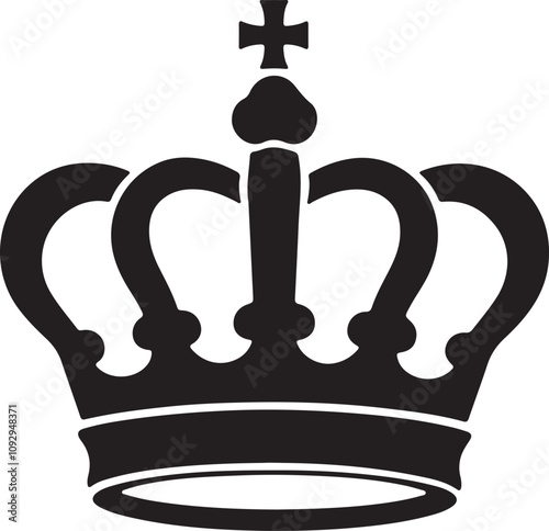 Crown icon vector collection, royal luxury symbols, black crown silhouettes, diverse crown designs, isolated on white background, symbolising power, authority.