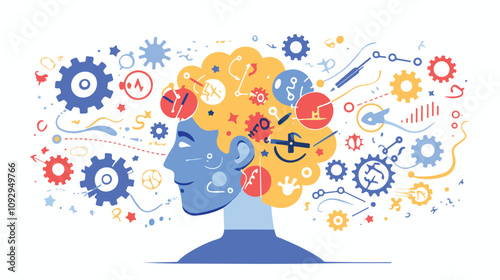 Constructive Mathematical Thinking Icon Flat - Abstract Conceptual Image for Education and Problem Solving